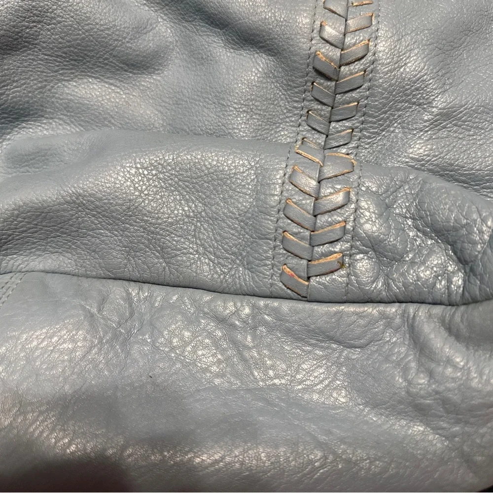 Lauren Ralph Lauren Braided Large Light Blue Purse - Picture 5 of 7